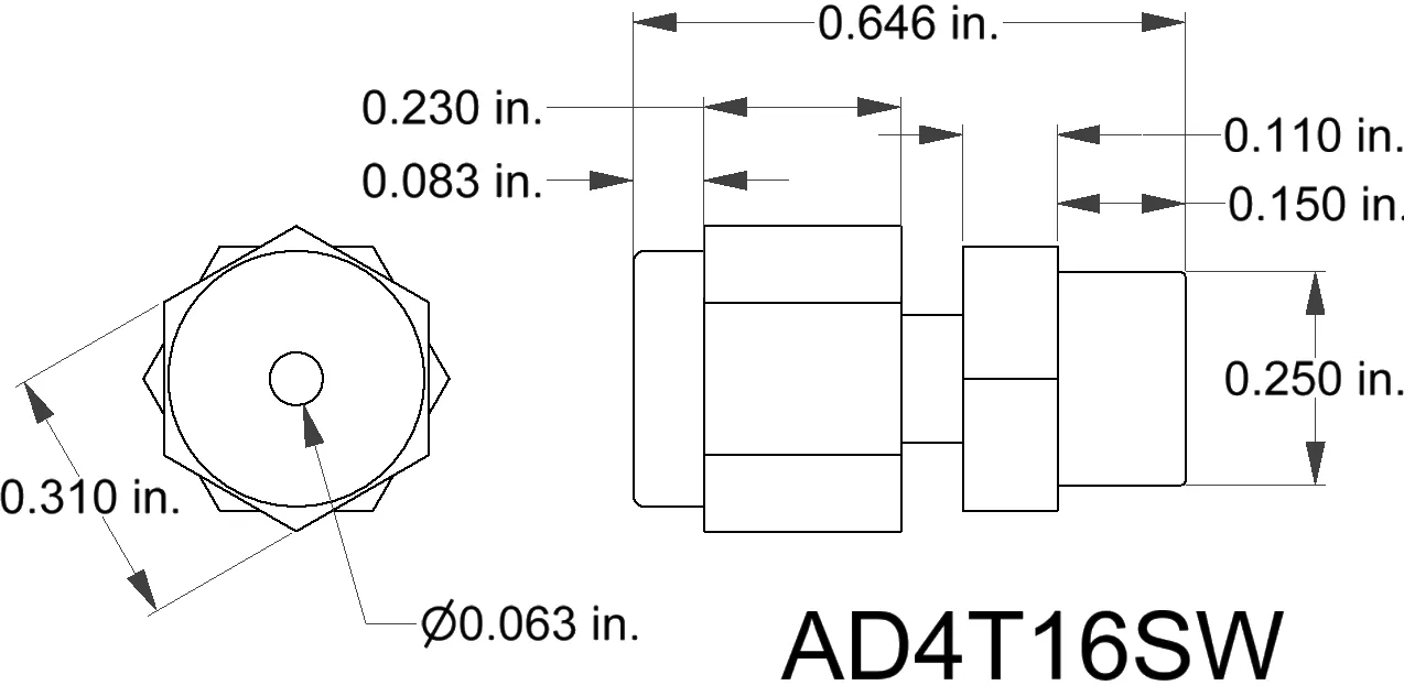 Weld Adapters for Capillary Tubing — view 2