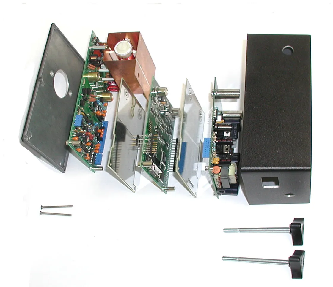 Exploded view of the XT control and communications unit