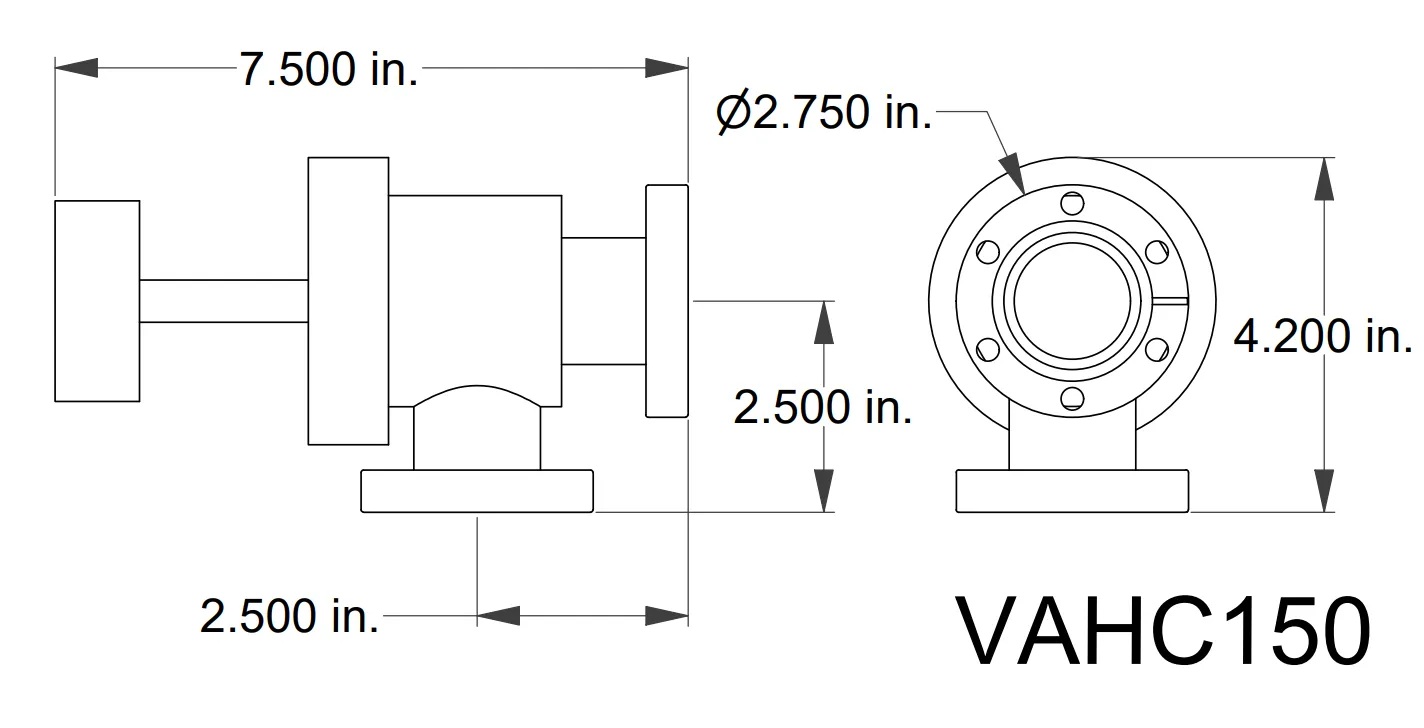 High Conductance Right Angle Valve — view 2
