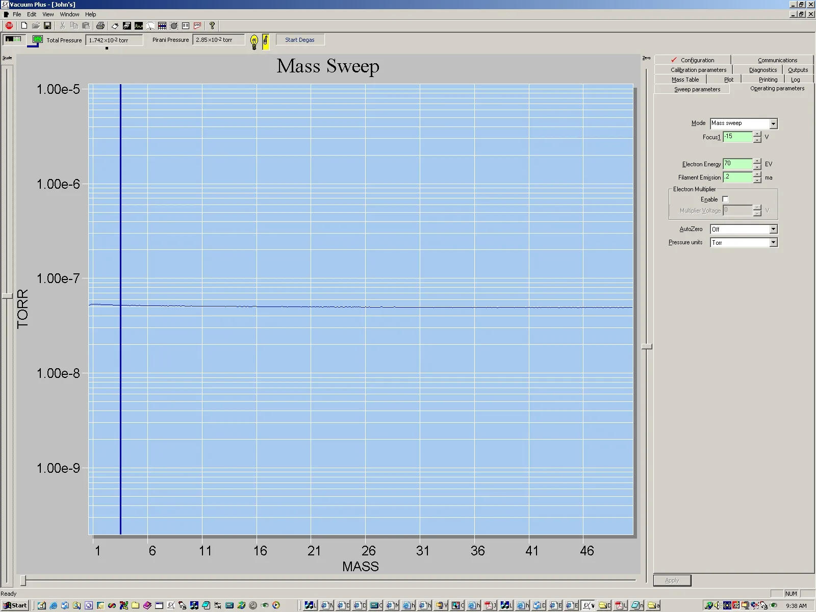 Air spectrum at 3 x 10-2 torr