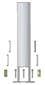 Stainless steel frame that holds the probe assembly together
