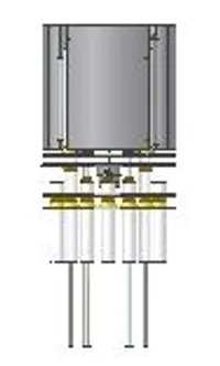 One piece vacuum brazed ionizer with built-in B/A gauge