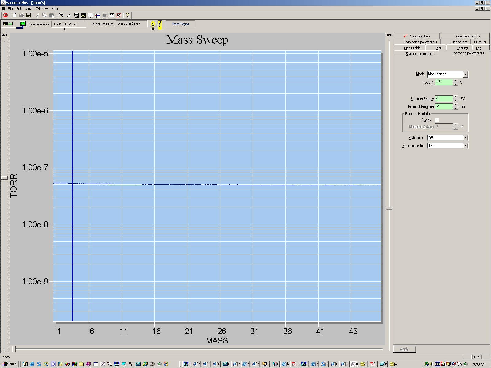 Air spectrum at 3 x 10-2 torr