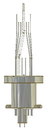 Vacuum feedthrough with ceramic to metal seals and built-in Pirani gauge
