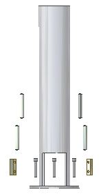 Stainless steel frame that holds the probe assembly together