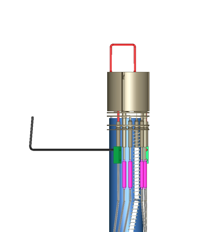 New filament assembly held in place while tightening the barrel connectors